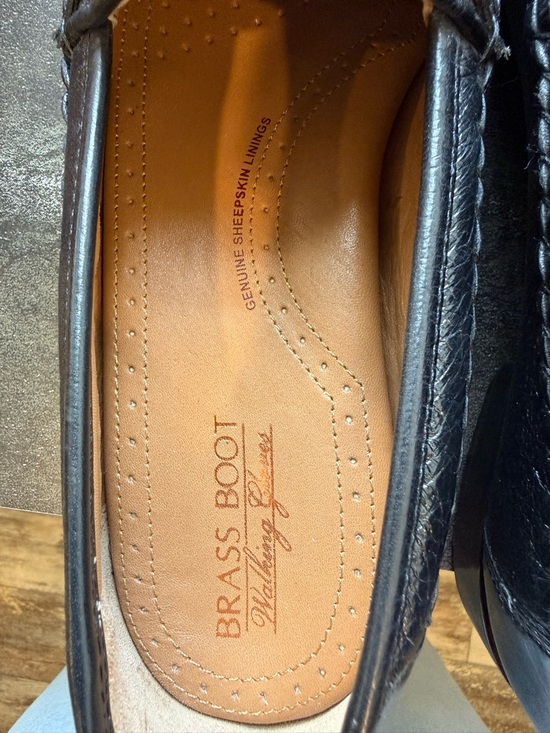 Black‎ Woven Leather Tassel Slip-On Loafers for Men main image 9